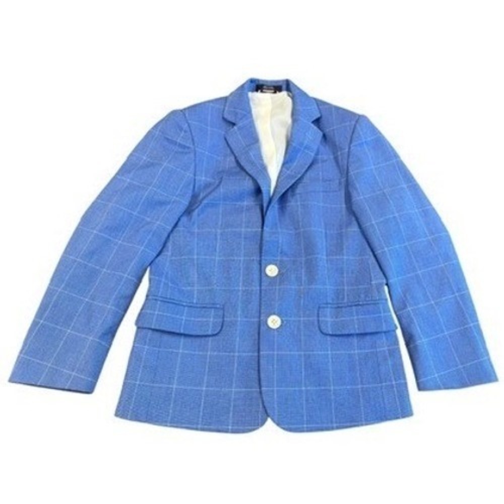 The Flex Boys Blue Windowpane Check Formal Blazer Suit Jacket Size 8
